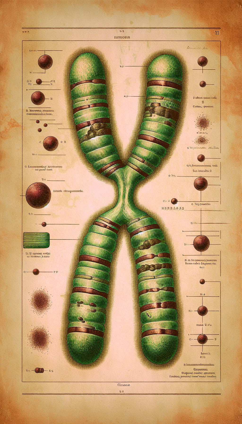 Atlas plate of a human chromosome with highlighted paralog regions
